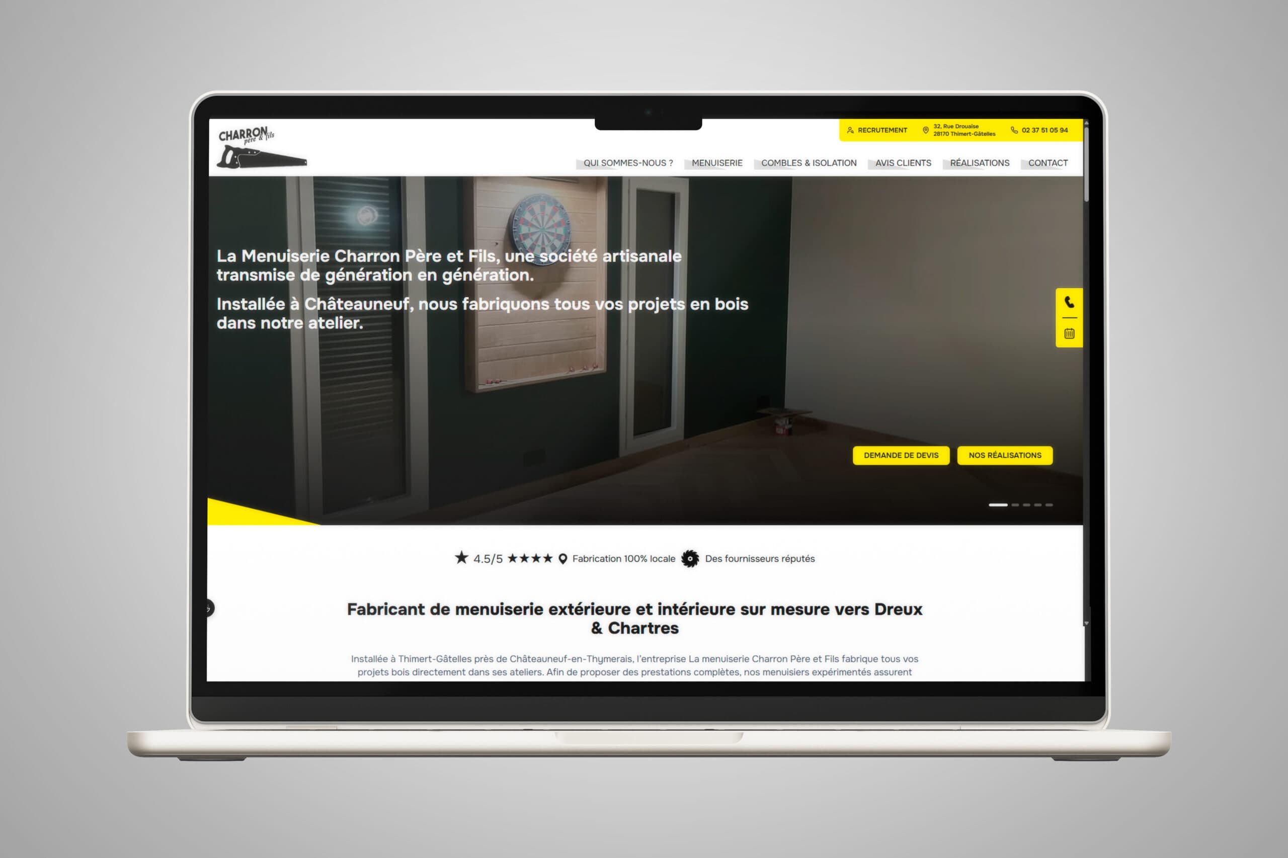 Réalisation web Charron Père & Fils